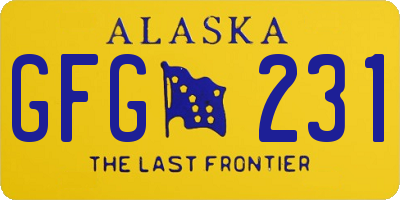 AK license plate GFG231