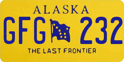 AK license plate GFG232