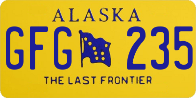AK license plate GFG235