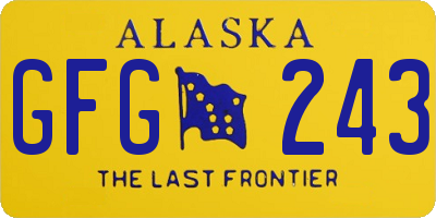 AK license plate GFG243
