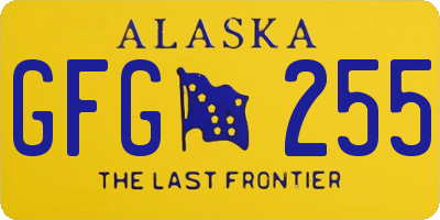 AK license plate GFG255