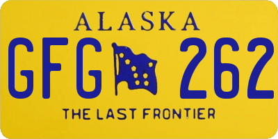 AK license plate GFG262