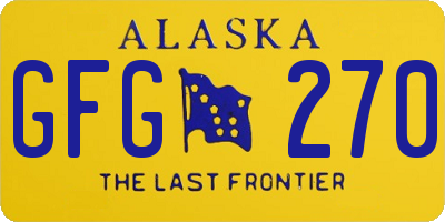 AK license plate GFG270
