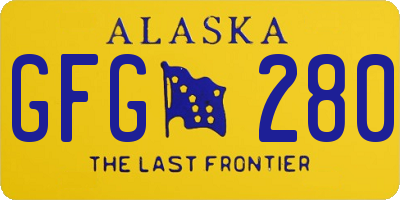 AK license plate GFG280