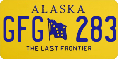 AK license plate GFG283