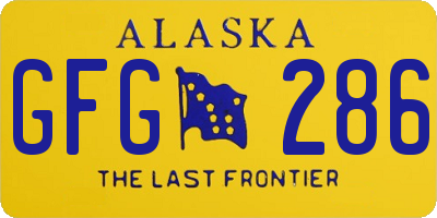 AK license plate GFG286
