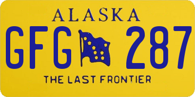AK license plate GFG287