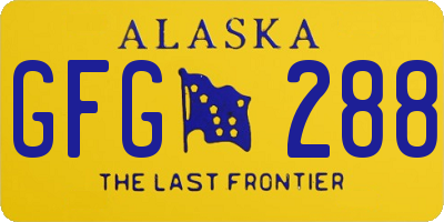 AK license plate GFG288