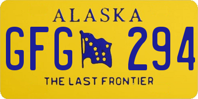 AK license plate GFG294
