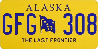 AK license plate GFG308