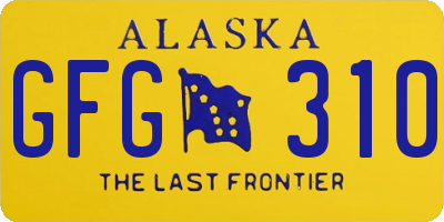 AK license plate GFG310