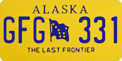 AK license plate GFG331