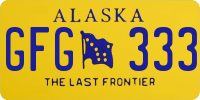 AK license plate GFG333
