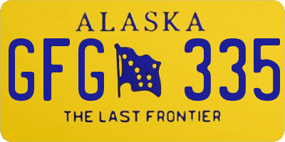 AK license plate GFG335