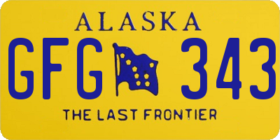 AK license plate GFG343