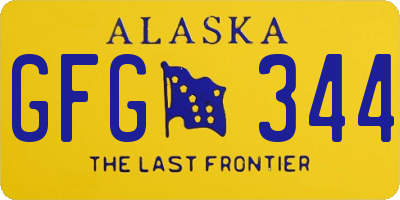 AK license plate GFG344