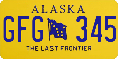 AK license plate GFG345