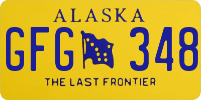 AK license plate GFG348