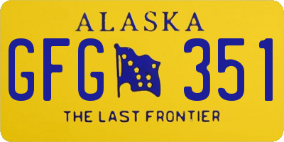 AK license plate GFG351