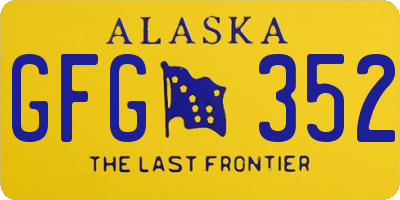 AK license plate GFG352