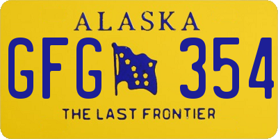 AK license plate GFG354