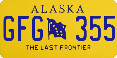 AK license plate GFG355