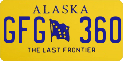 AK license plate GFG360