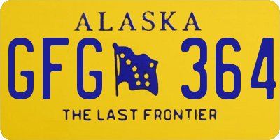 AK license plate GFG364
