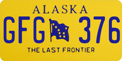 AK license plate GFG376
