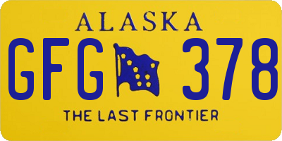 AK license plate GFG378