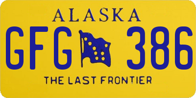 AK license plate GFG386