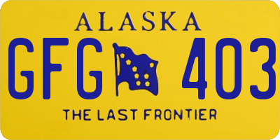 AK license plate GFG403