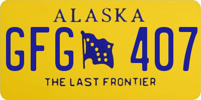 AK license plate GFG407