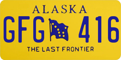 AK license plate GFG416