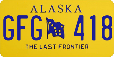 AK license plate GFG418