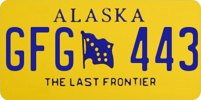 AK license plate GFG443