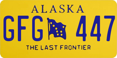 AK license plate GFG447