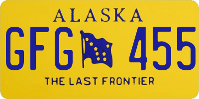 AK license plate GFG455