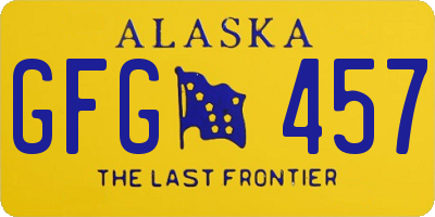 AK license plate GFG457