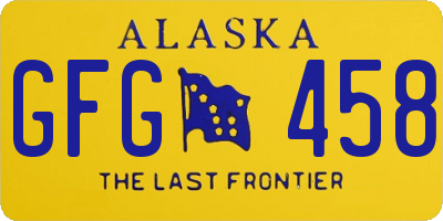 AK license plate GFG458