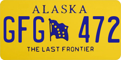 AK license plate GFG472