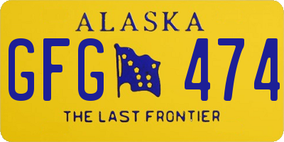 AK license plate GFG474