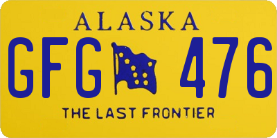 AK license plate GFG476