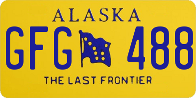 AK license plate GFG488