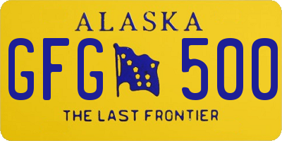 AK license plate GFG500