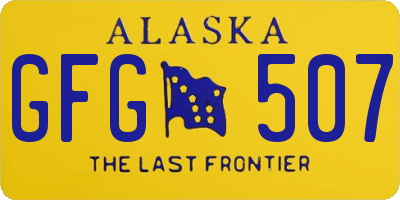 AK license plate GFG507