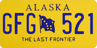 AK license plate GFG521