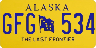 AK license plate GFG534