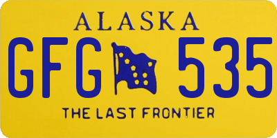 AK license plate GFG535
