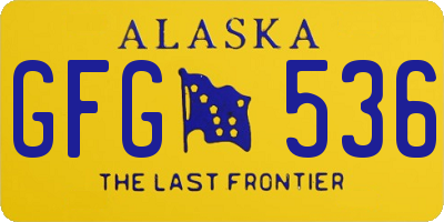 AK license plate GFG536